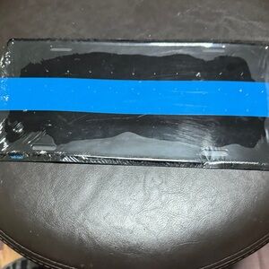 Black and Blue license plate tag